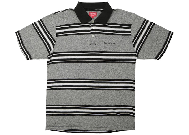 Supreme Heather Stripe Polo Black
