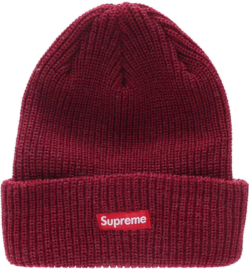 Supreme Heathered Loose Gauge Beanie FW 2016 Hth Red Red