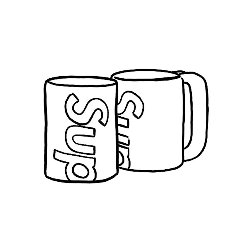 Supreme Heller Mugs (Set of 2) Clear