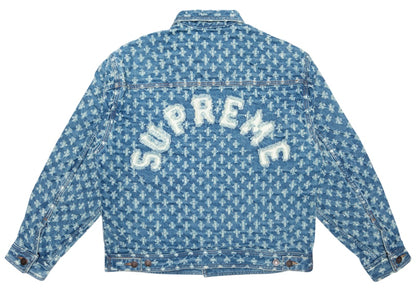 Supreme Hole Punch Denim Trucker Jacket Blue