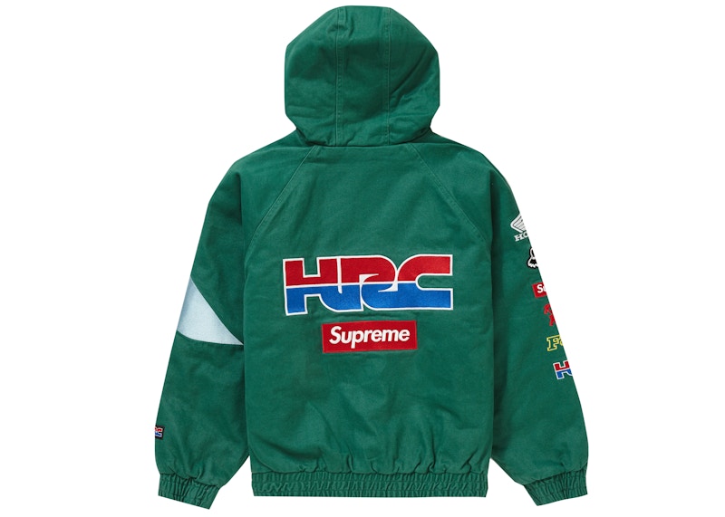 Supreme Honda Fox Racing Puffy Zip Up Jacket Dark Green
