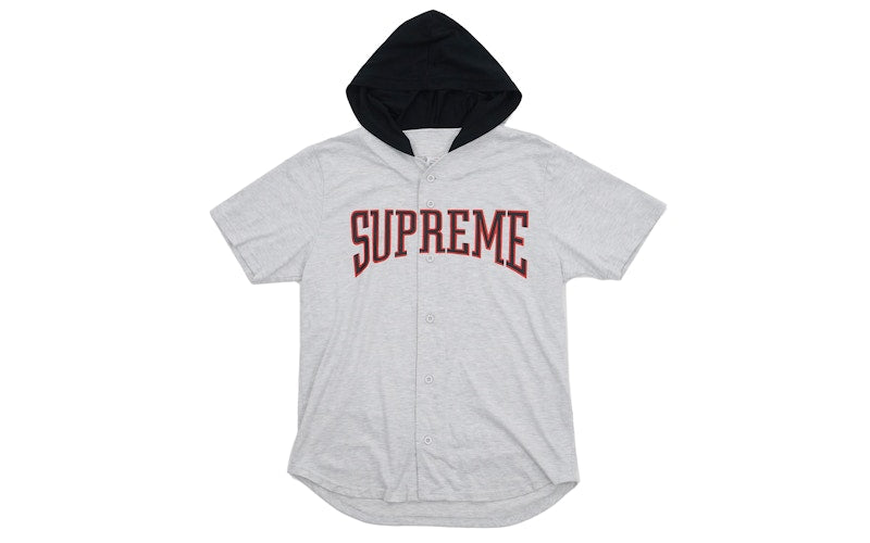 Supreme Hooded Baseball Top Ash Grey