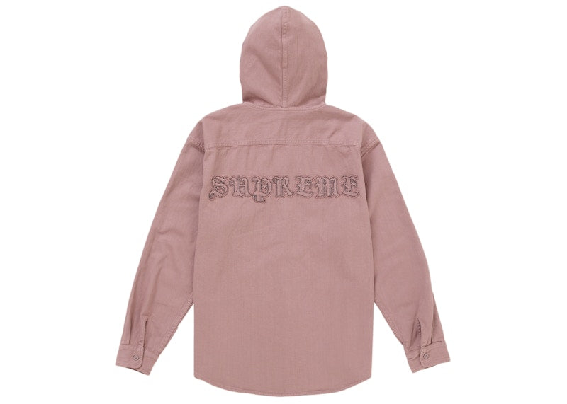 Supreme Hooded Denim Shirt Pink