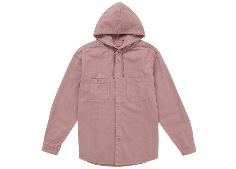 Supreme Hooded Denim Shirt Pink