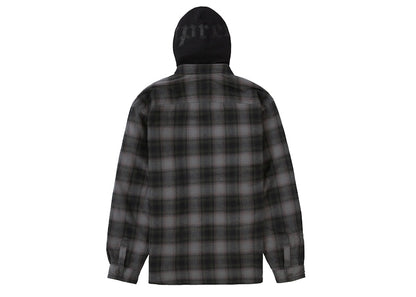 Supreme Hooded Flannel Zip Up Shirt Black