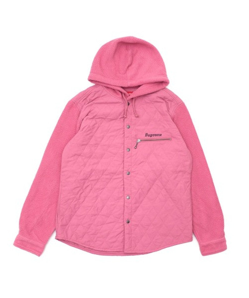 Supreme Hooded Fleece Nylon Shirt Pink
