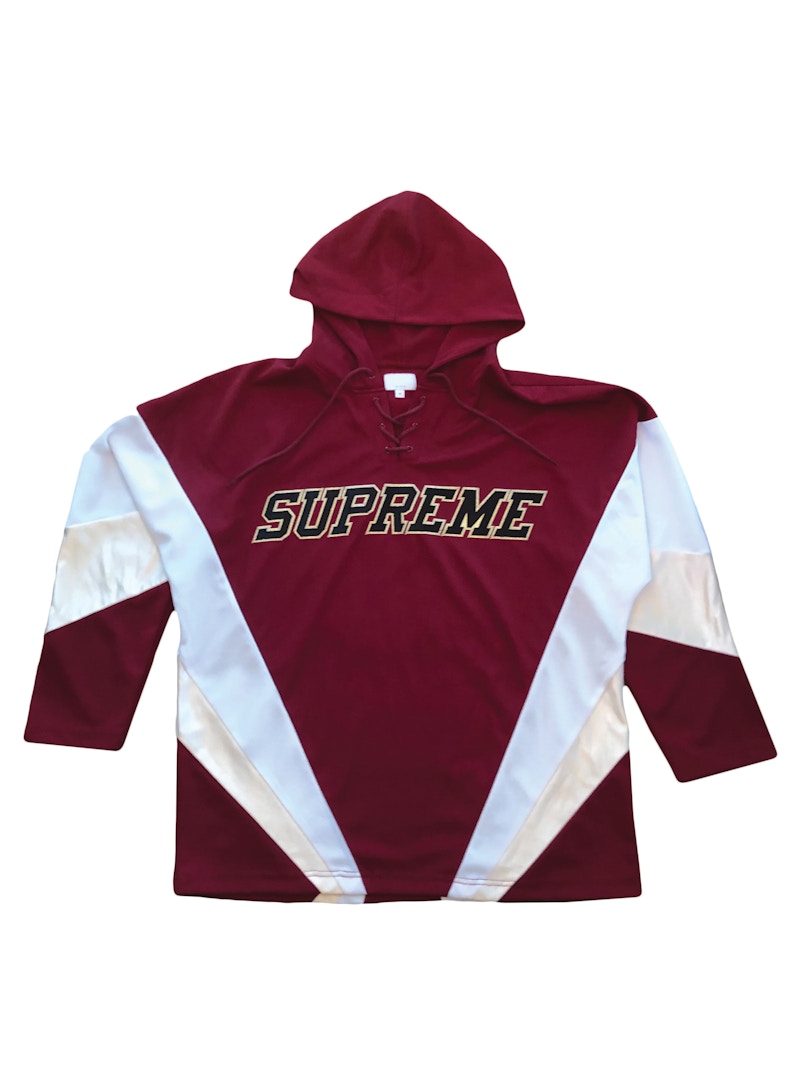 Supreme Hooded Hockey Jersey Burgundy
