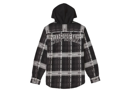 Supreme Hooded Jacquard Flannel Shirt Black
