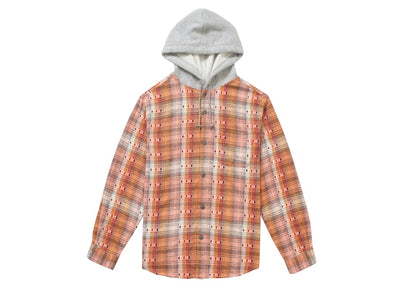 Supreme Hooded Jacquard Flannel Shirt Orange