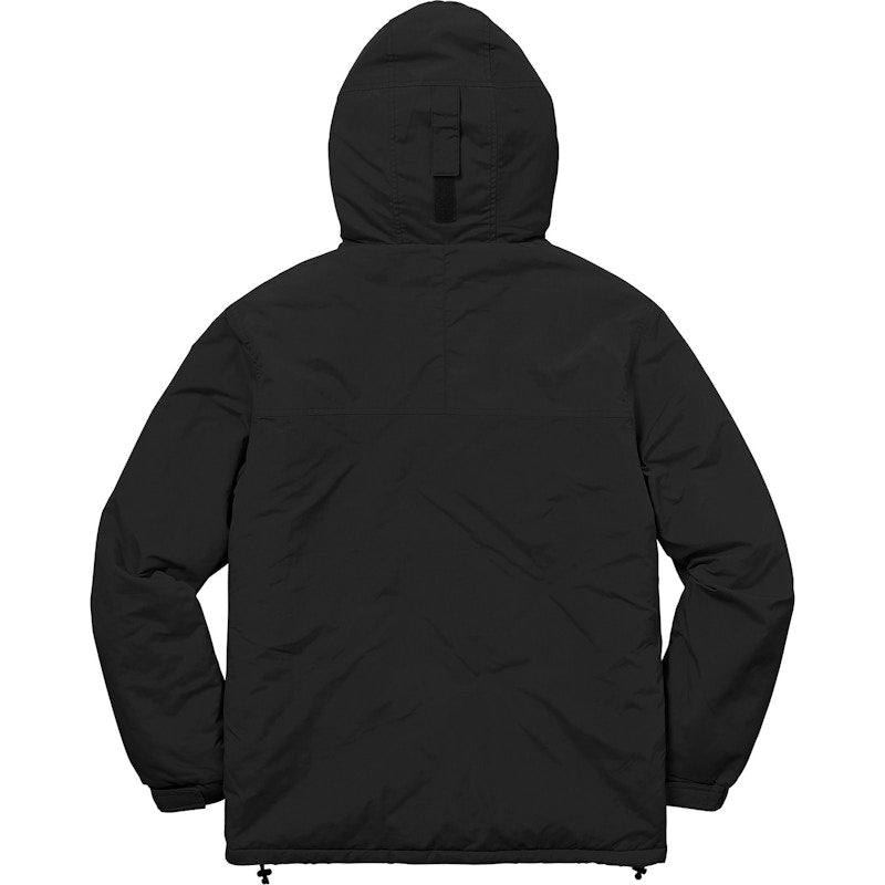 Supreme Hooded Logo Half Zip Pullover Black