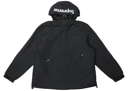 Supreme Hooded Logo Half Zip Pullover Black