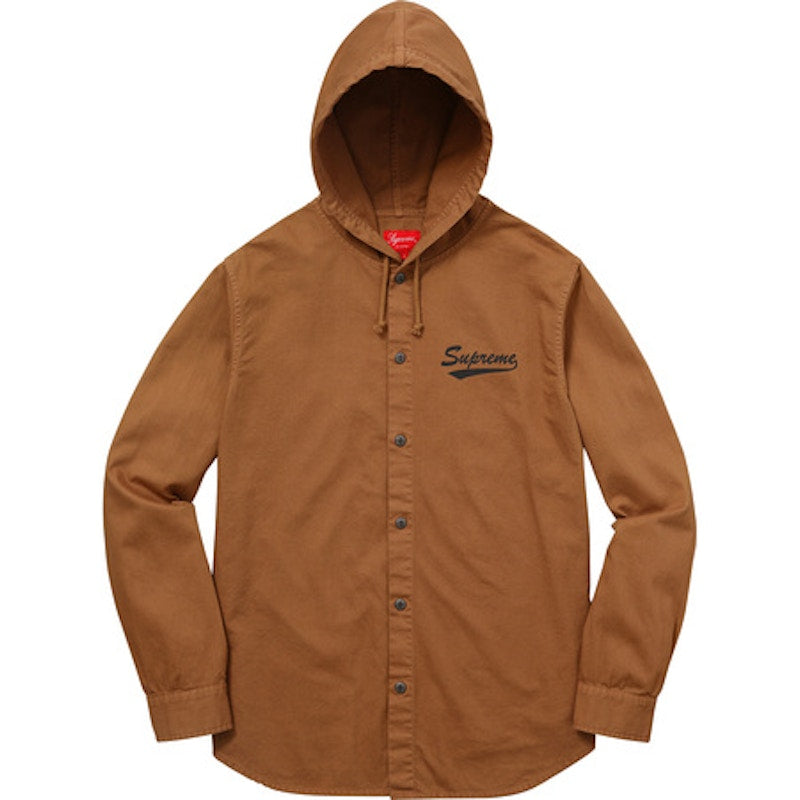 Supreme Hooded Shirt Brown