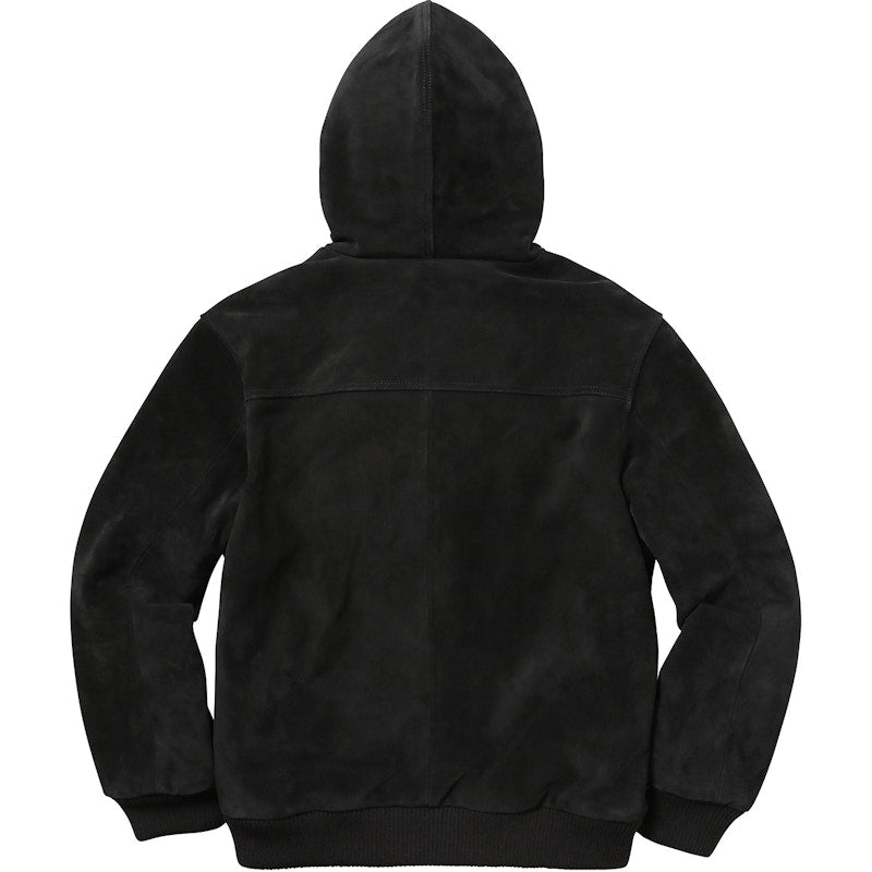 Supreme Hooded Suede Work Jacket Black