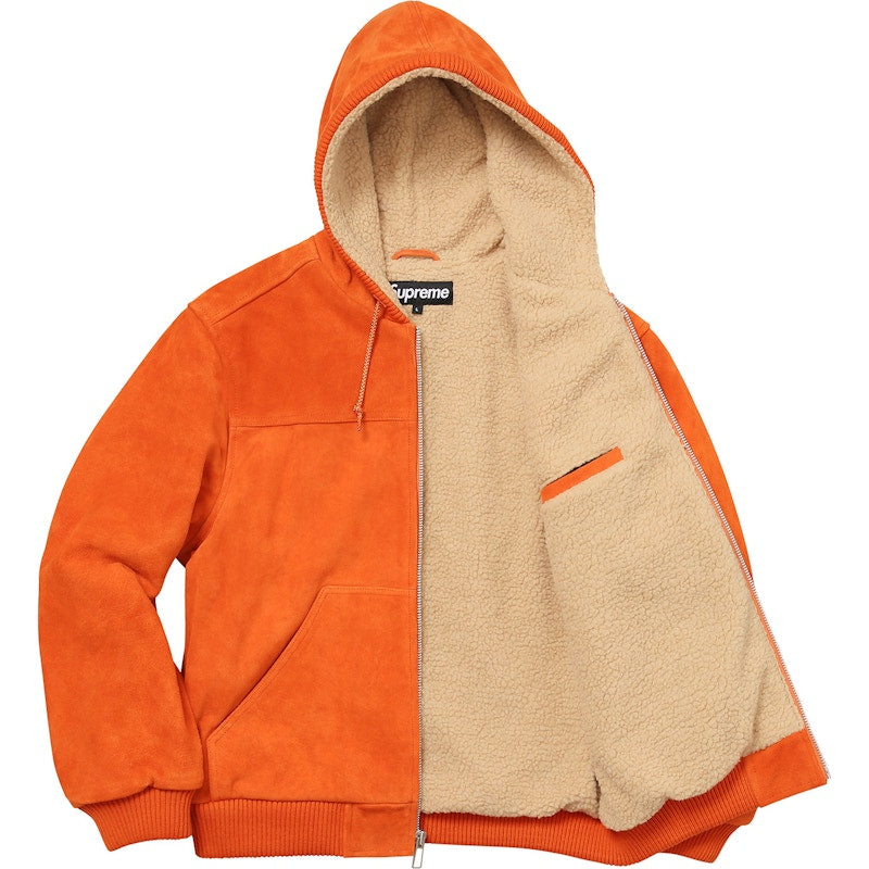 Supreme Hooded Suede Work Jacket Orange