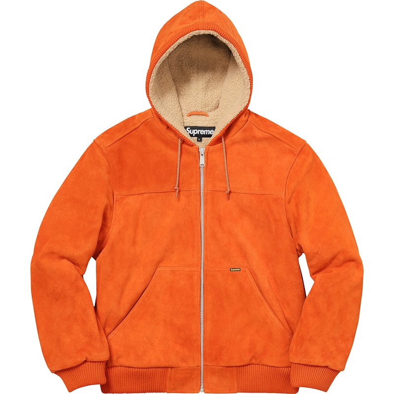 Supreme Hooded Suede Work Jacket Orange