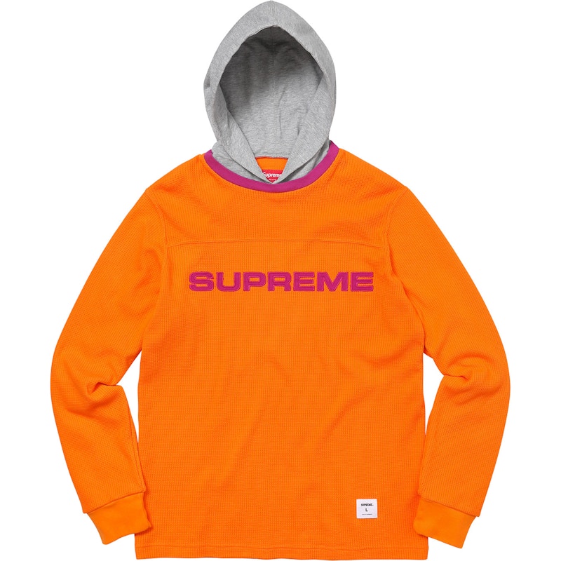 Supreme Hooded Waffle Ringer Orange