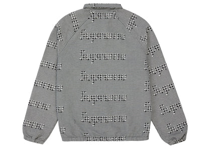 Supreme Houndstooth Logos Snap Front Jacket Black