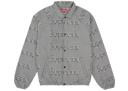 Supreme Houndstooth Logos Snap Front Jacket Black