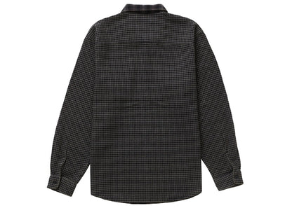Supreme Houndstooth Plaid Flannel Shirt Black