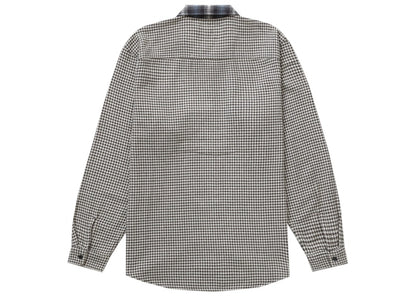 Supreme Houndstooth Plaid Flannel Shirt Navy