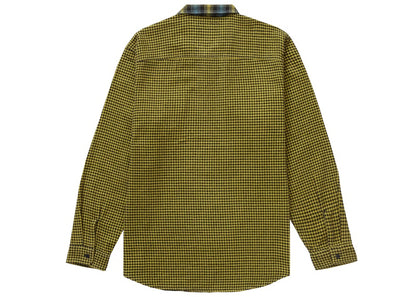 Supreme Houndstooth Plaid Flannel Shirt Yellow