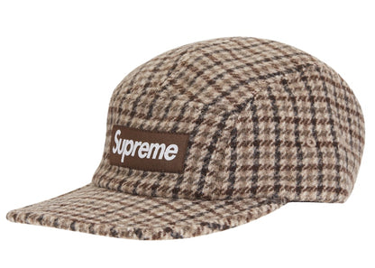 Supreme Houndstooth Wool Camp Cap Tan