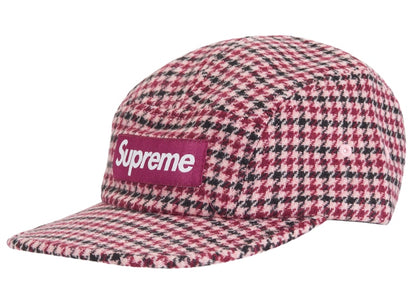 Supreme Houndstooth Wool Camp Cap Pink