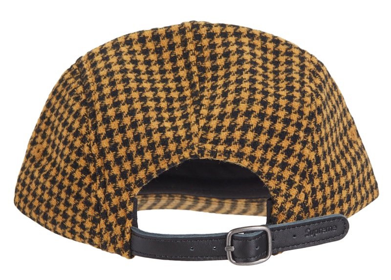 Supreme Houndstooth Wool Camp Cap Yellow