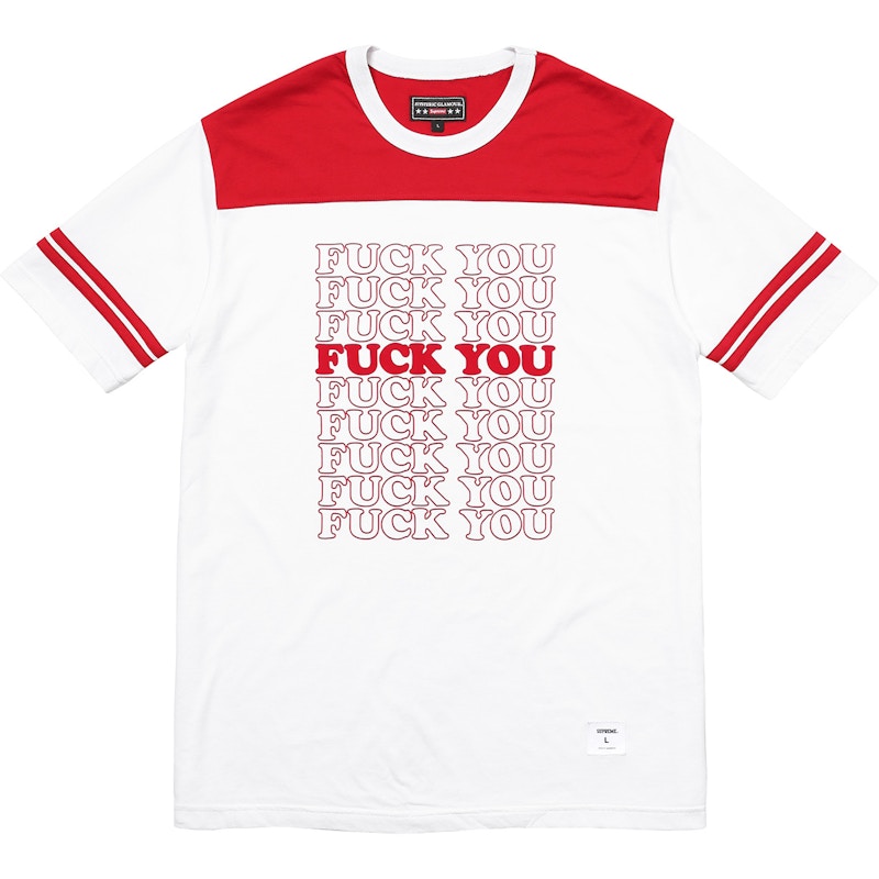Supreme Hysteric Glamour Fuck You Football Tee White