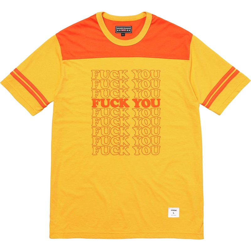 Supreme Hysteric Glamour Fuck You Football Tee Yellow