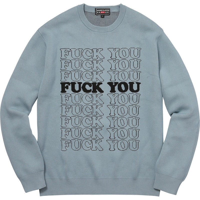 Supreme Hysteric Glamour Fuck You Sweater Light Blue