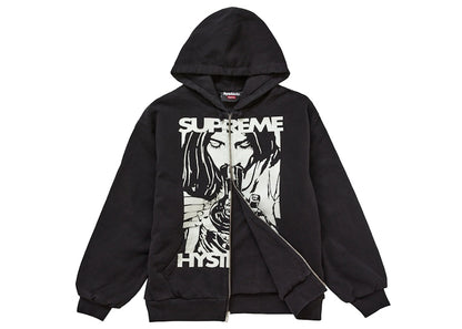 Supreme Hysteric Glamour Thermal Lined Zip Up Hooded Sweatshirt Black