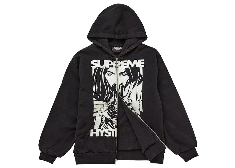 Supreme Hysteric Glamour Thermal Lined Zip Up Hooded Sweatshirt Black
