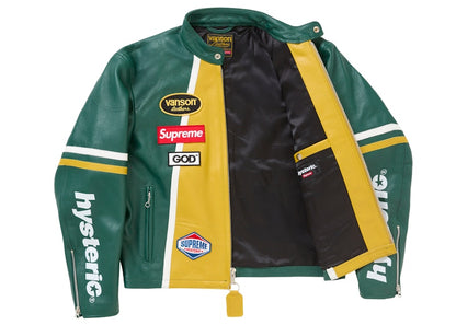 Supreme Hysteric Glamour Vanson Leather Jacket Green