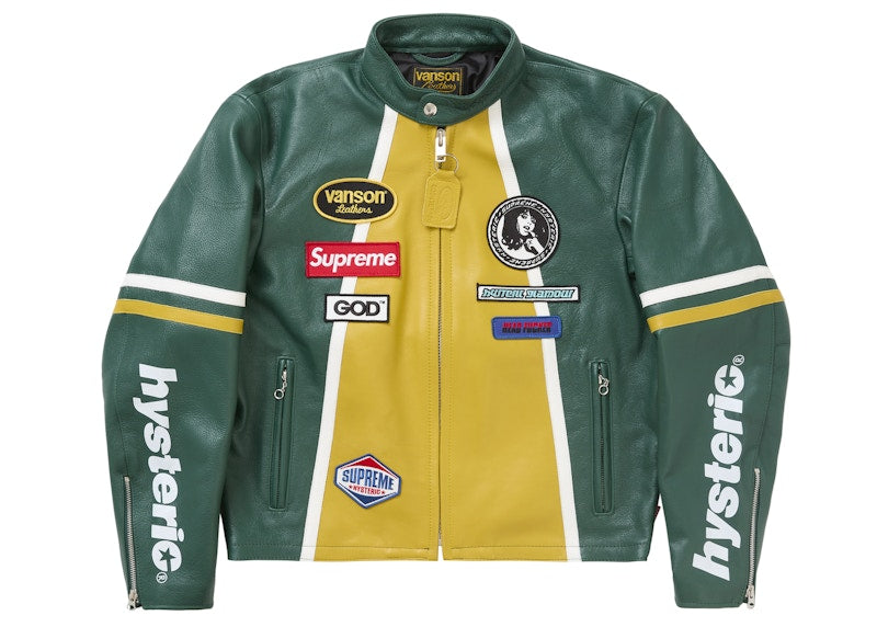 Supreme Hysteric Glamour Vanson Leather Jacket Green