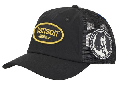 Supreme Hysteric Glamour Vanson Leather Mesh Back 6-Panel Black