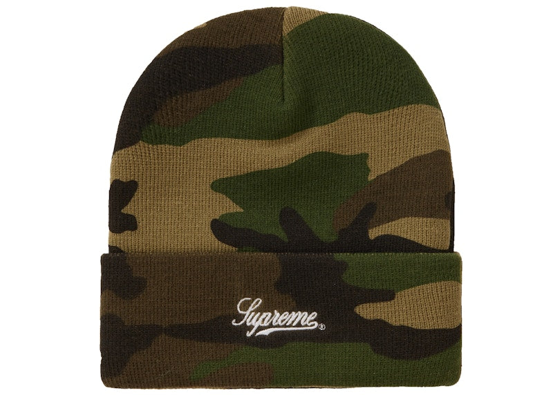 Supreme NY Patch Beanie Woodland Camo
