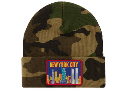 Supreme NY Patch Beanie Woodland Camo