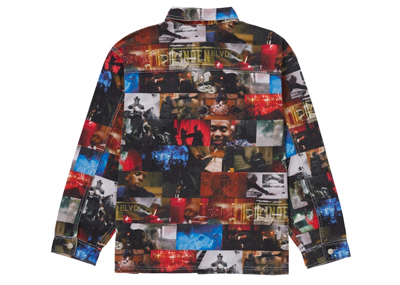 Supreme Nas and DMX Collage Denim Chore Coat Multicolor