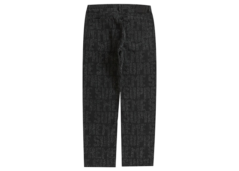 Supreme Needle Punch Regular Jean Washed Black