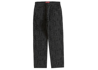 Supreme Needle Punch Regular Jean Washed Black