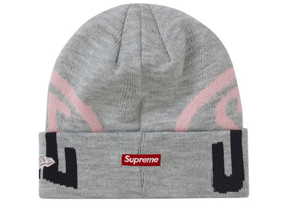 Supreme New Era 2-Tone Logo Beanie Heather Grey