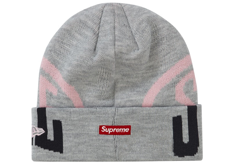 Supreme New Era 2-Tone Logo Beanie Heather Grey