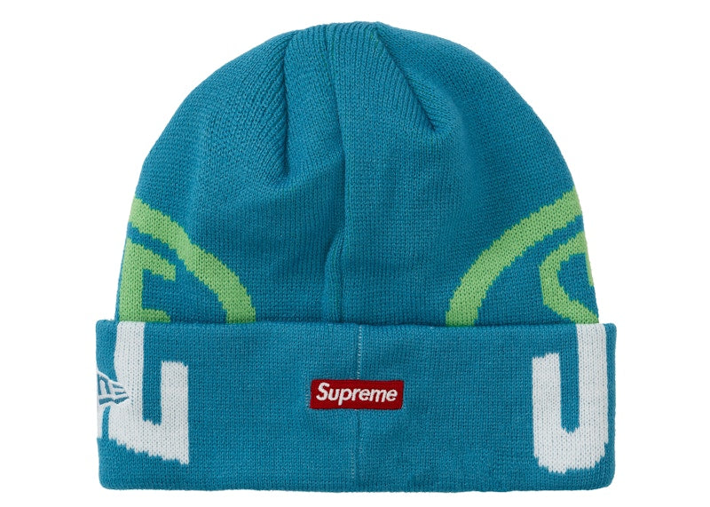 Supreme New Era 2-Tone Logo Beanie Teal