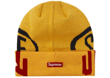 Supreme New Era 2-Tone Logo Beanie Yellow