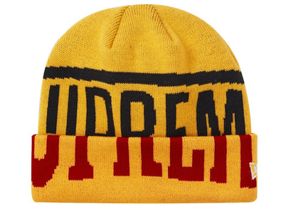 Supreme New Era 2-Tone Logo Beanie Yellow