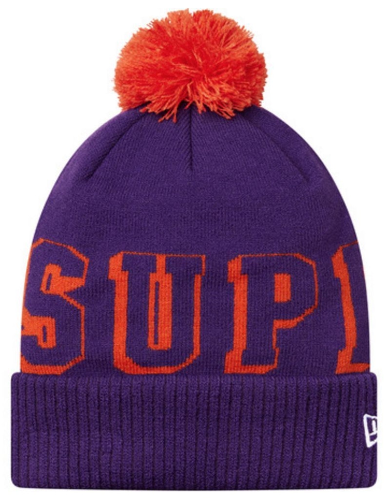 Supreme New Era Banner Beanie Purple