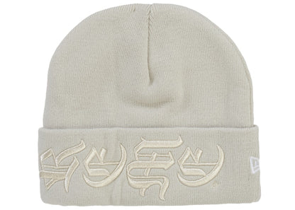 Supreme New Era Blackletter Beanie Stone