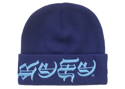 Supreme New Era Blackletter Beanie Washed Navy