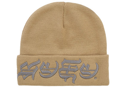 Supreme New Era Blackletter Beanie Tan